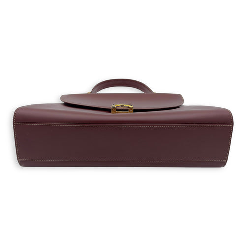 Cartier Vintage Top Handle Bag Red in Calfskin, Gold hardware_7