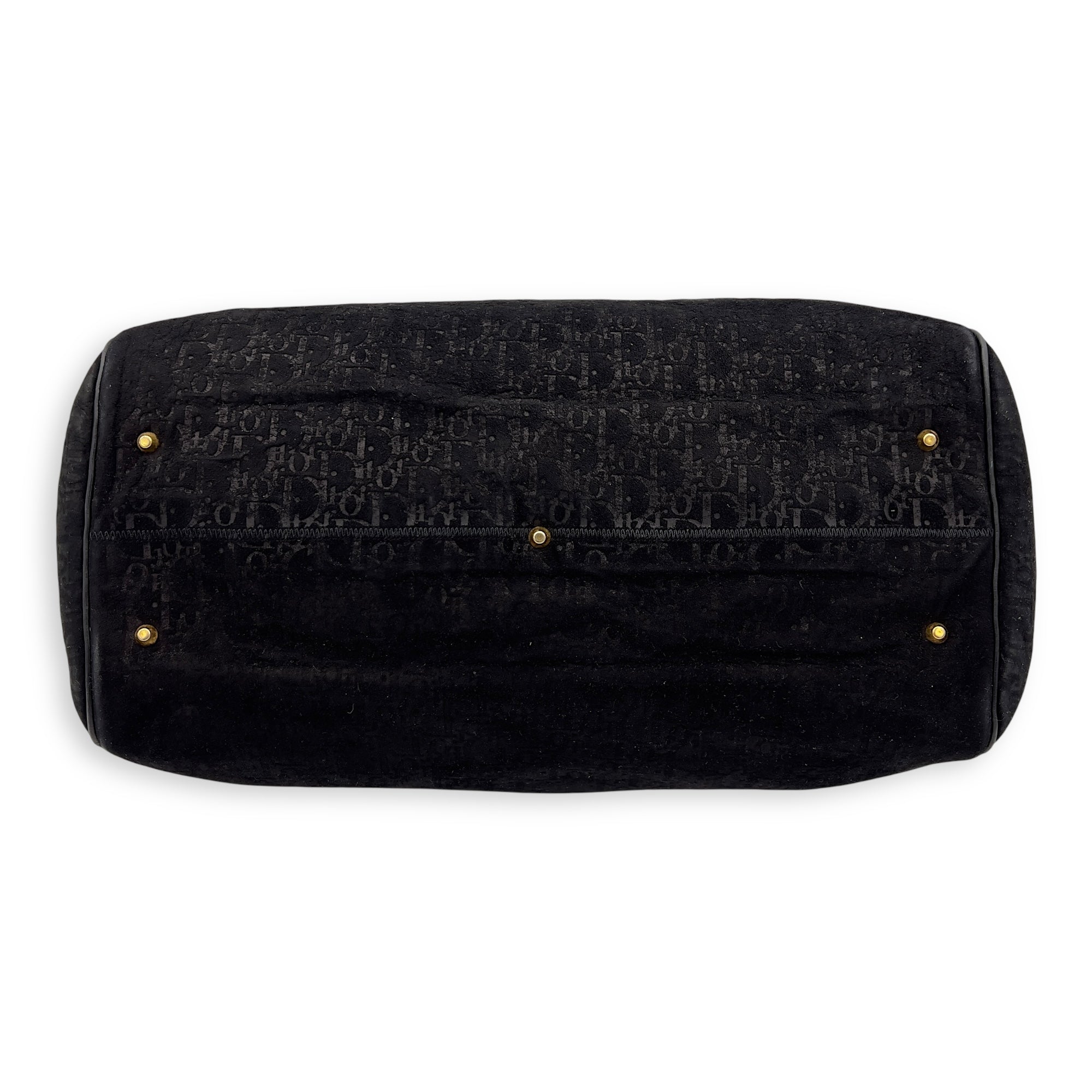 Christian Dior Vintage Top Handle Bag Black in Suede Leather, Gold hardware_7