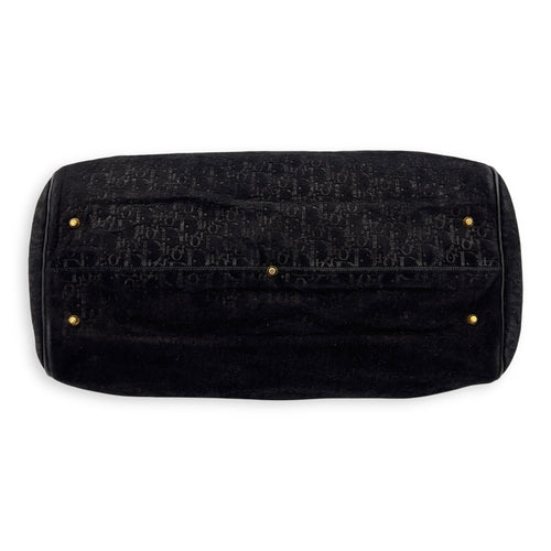 Christian Dior Vintage Top Handle Bag Black in Suede Leather, Gold hardware_7