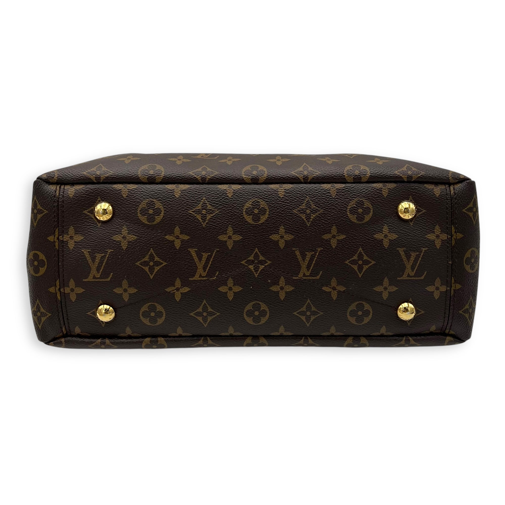 Louis Vuitton Pallas Top Handle Bag Brown in Monogram Coated Canvas, Gold hardware_5