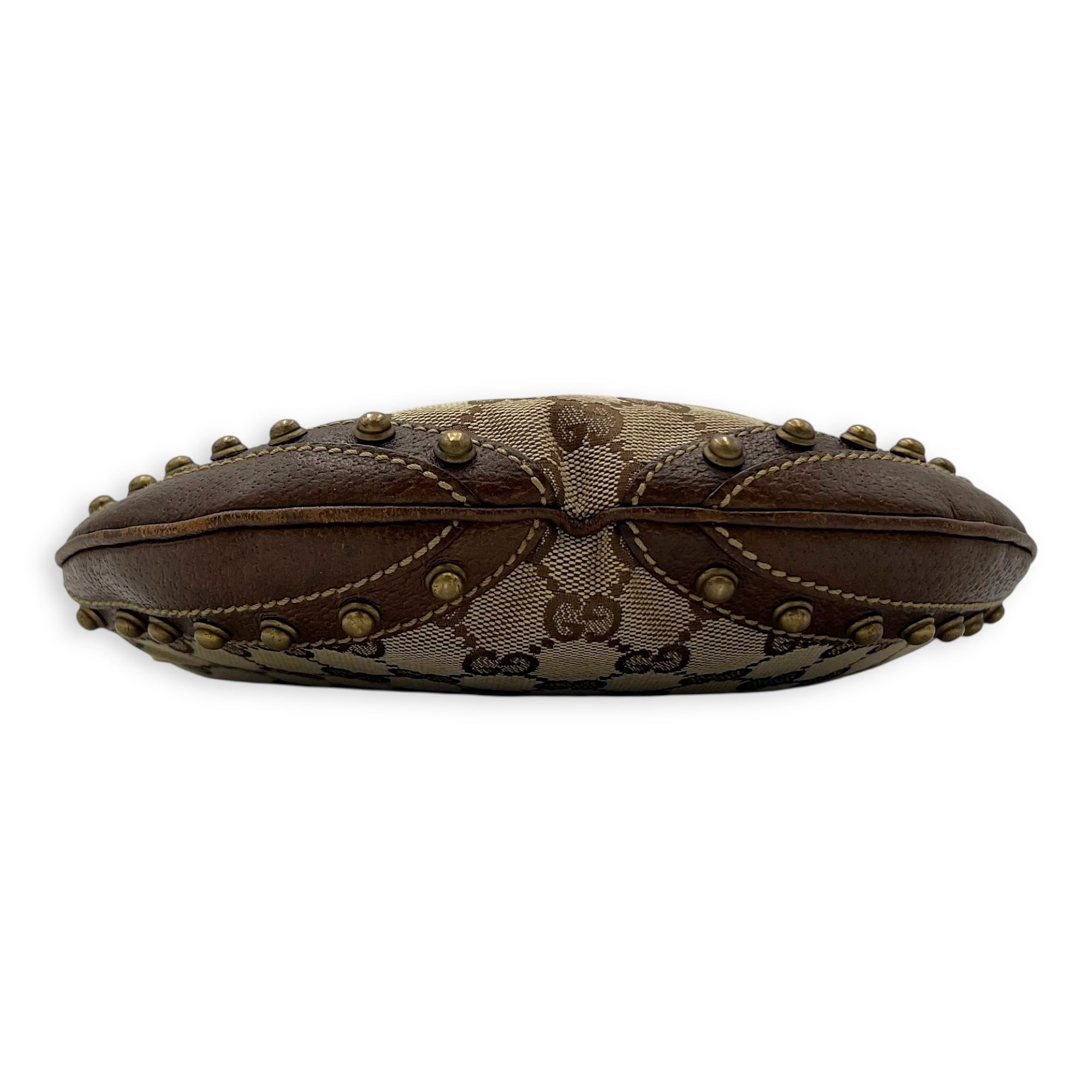 Gucci GG Top Handle Bag Brown in Canvas, Gold hardware_5