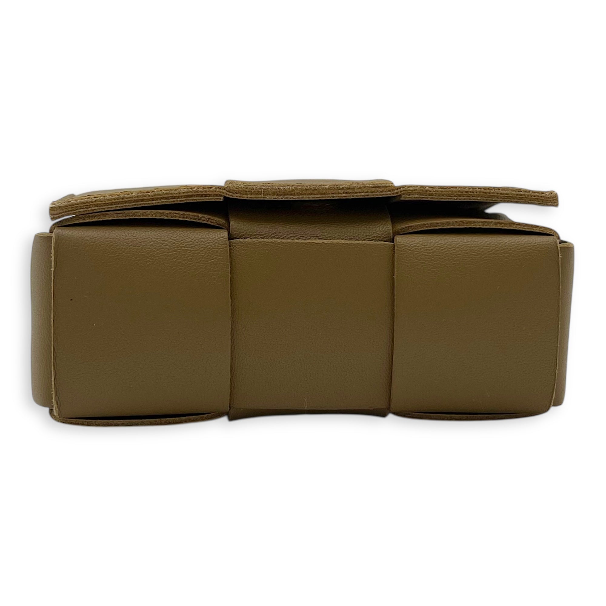 Bottega Veneta Intrecciato Crossbody Bag Mini Brown in Calfskin, Gold hardware_5