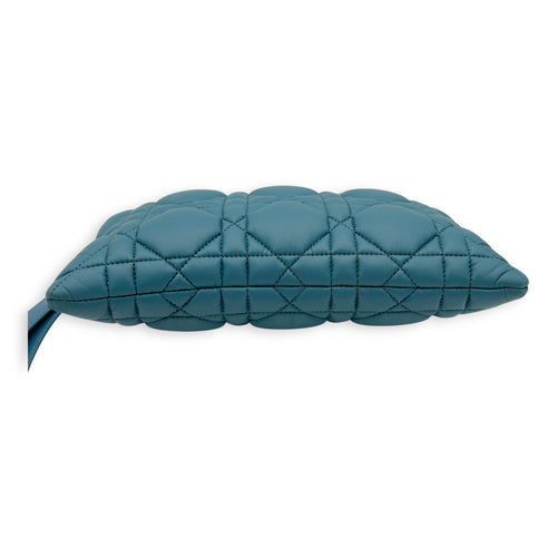 Christian Dior Caro Pouch Blue in Cannage Quilted Padded, Gold hardware_5