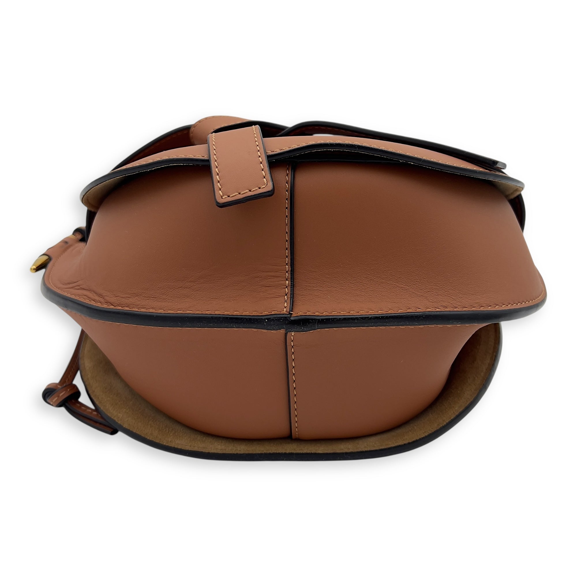 Loewe Gate Crossbody Bag Medium Brown in Calfskin, Gold hardware_4