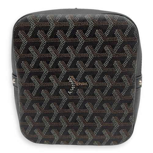 Goyard Flot Bucket Bag Black in Coated Canvas, Silver hardware_5
