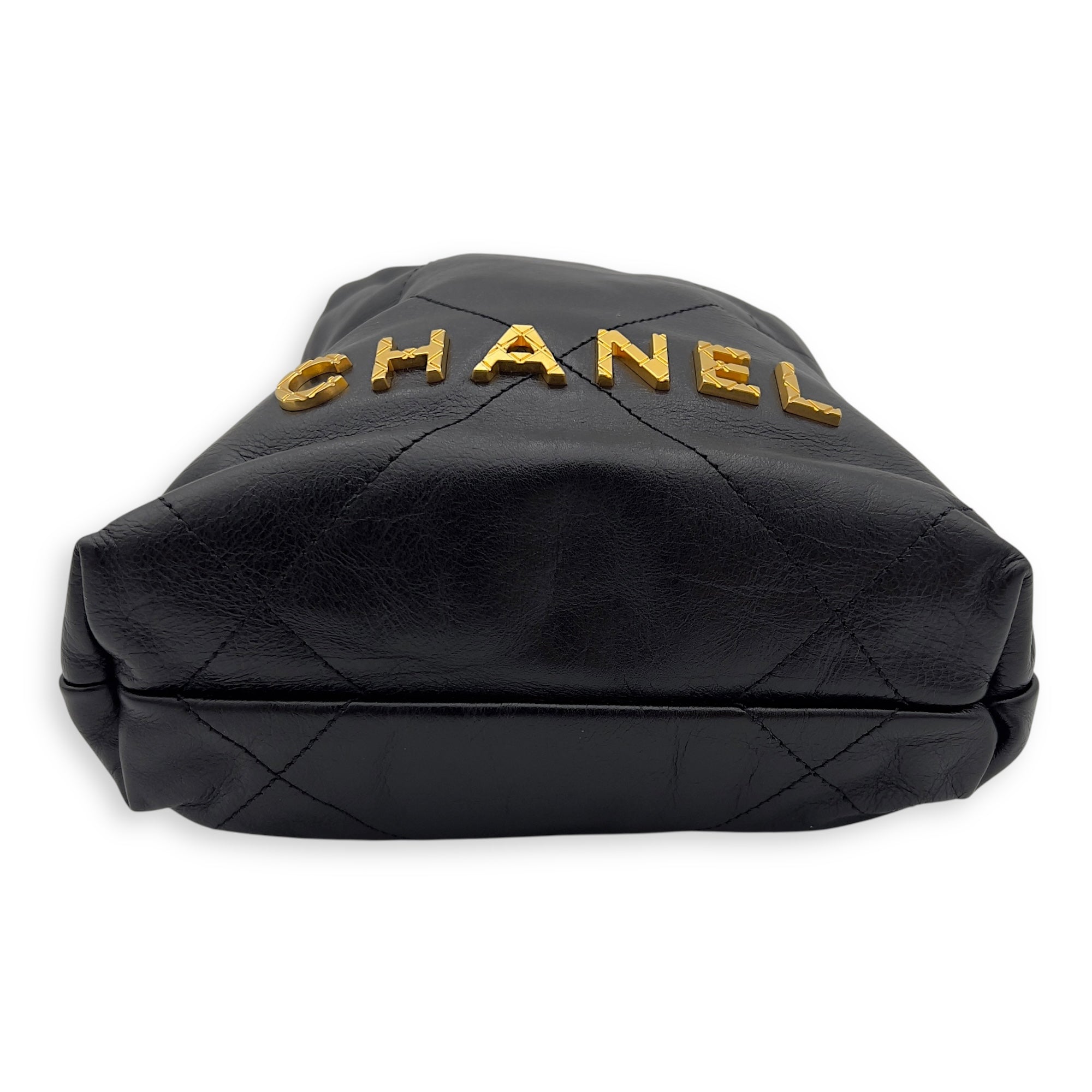 Chanel 22 Tote Crossbody Bag Mini Pearl in Calfskin, Gold hardware_3