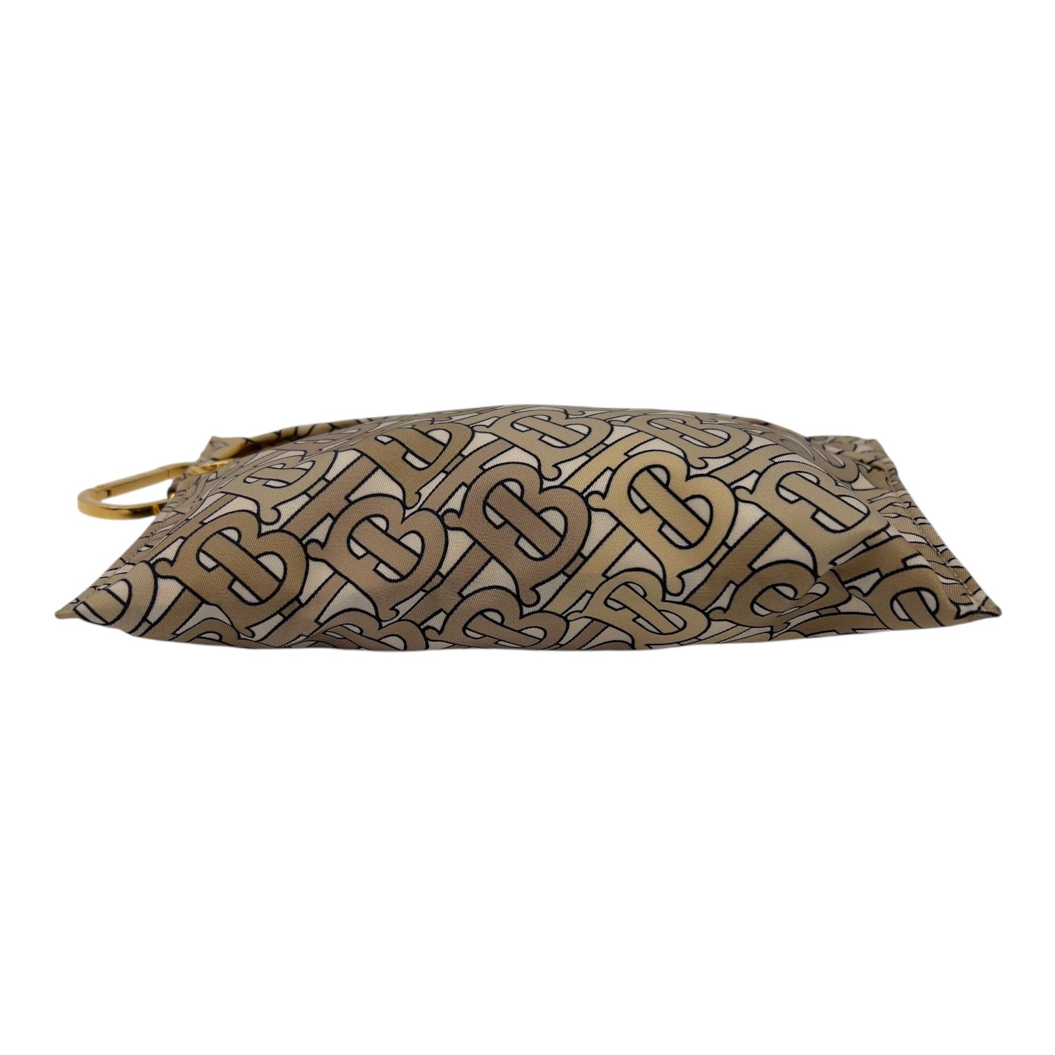 Balenciaga TB Logo Pouch Brown in Canvas, Gold hardware_5