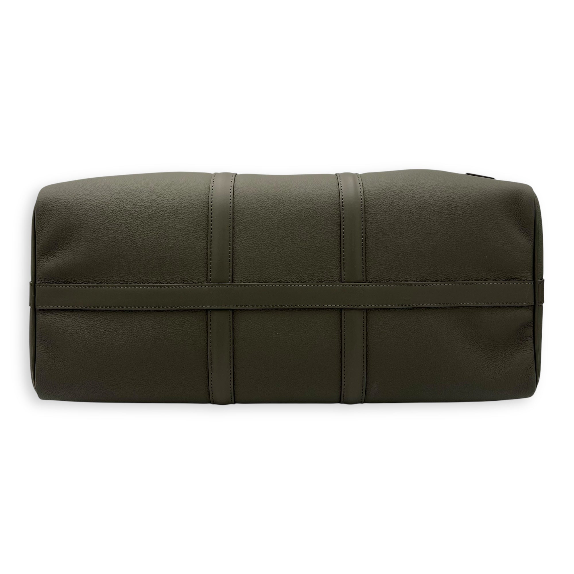 Louis Vuitton Keepall 50 Grey Top Handle Bag in Aerogram Leather, Silver hardware_5