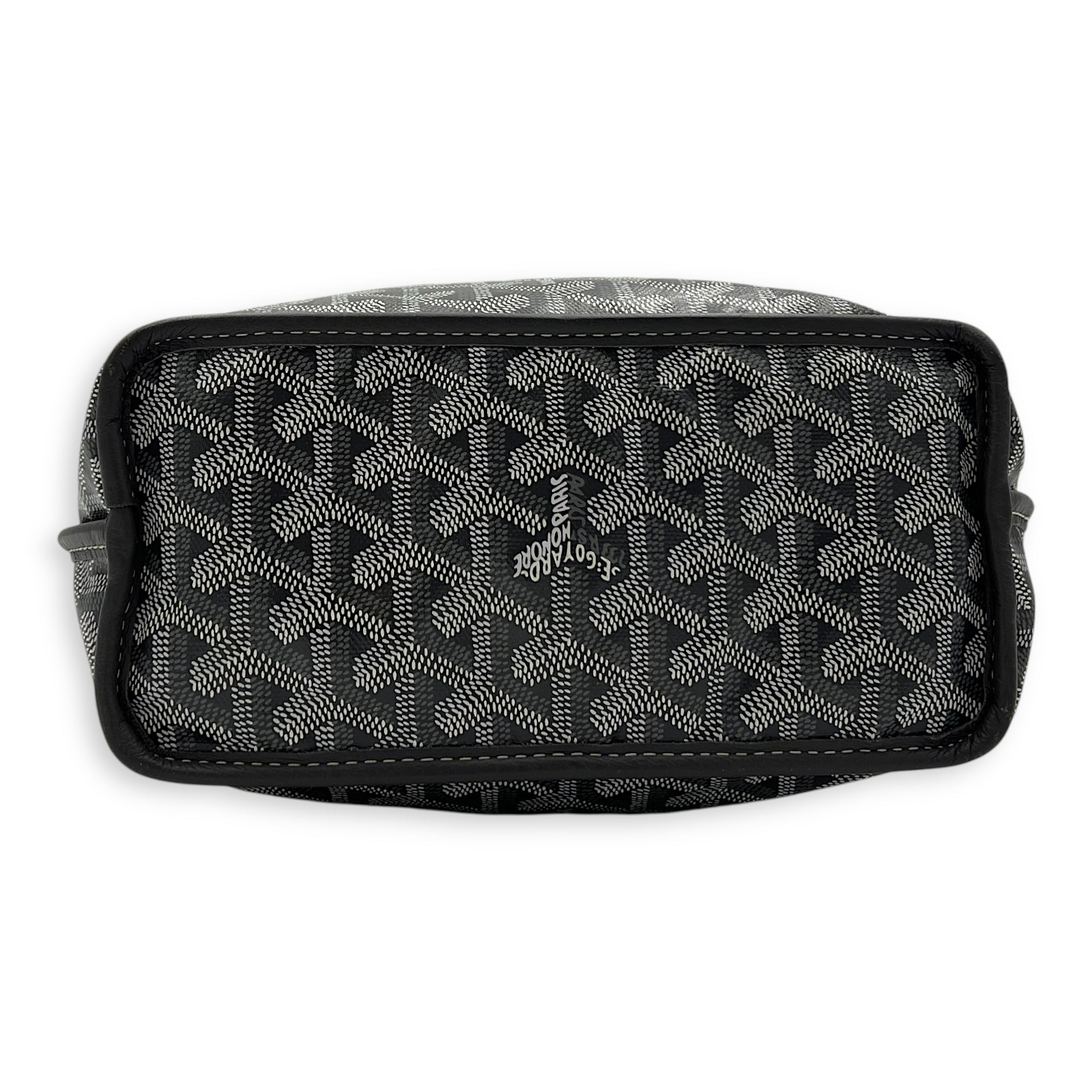 Goyard Anjou Mini Grey Tote Bag in Coated Canvas, Silver hardware_5