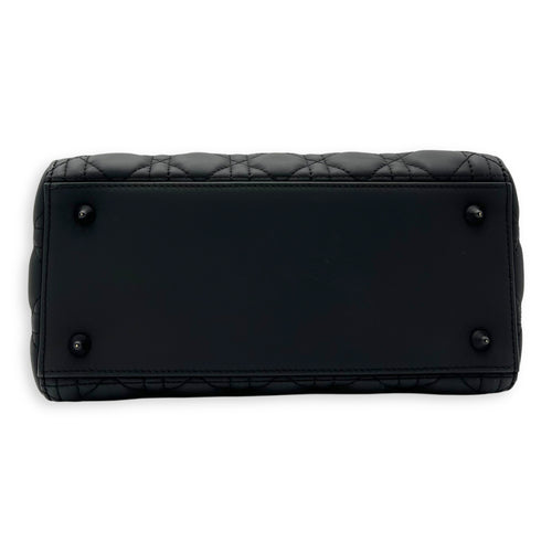 Christian Dior Lady Dior Top Handle Bag Medium Ultramatte in Lambskin, Lacquered Metal hardware_5