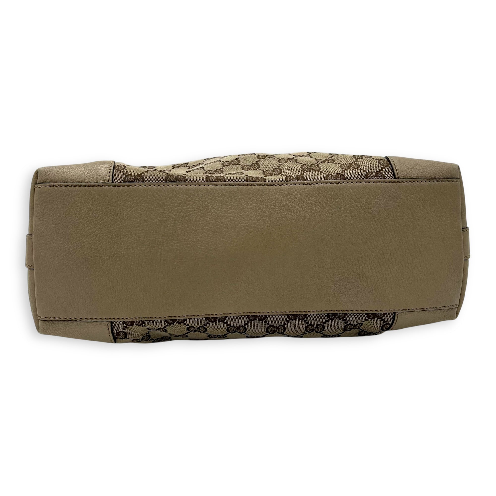 Gucci GG Shoulder Bag Beige in Canvas, Gold hardware_5