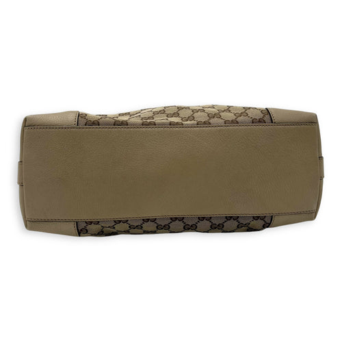Gucci GG Shoulder Bag Beige in Canvas, Gold hardware_5