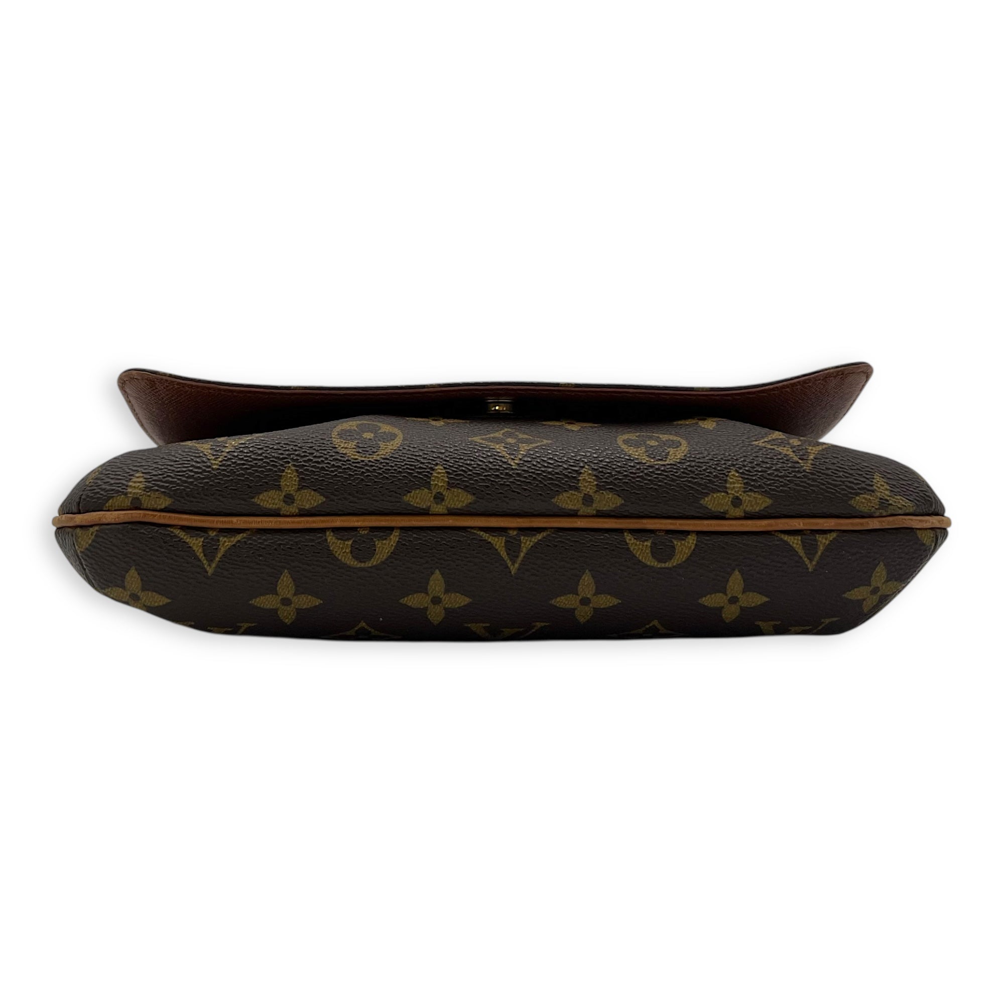 Louis Vuitton Musette Tango Shoulder Bag Brown in Monogram Coated Canvas, Gold hardware_5