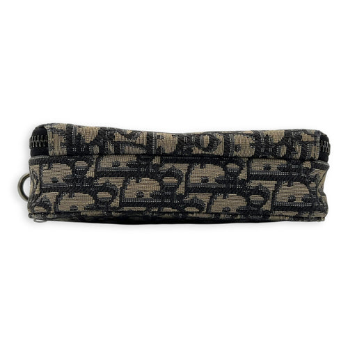 Christian Dior Zipped Pouch Oblique Blue Crossbody Bag in Jacquard, Silver hardware_5