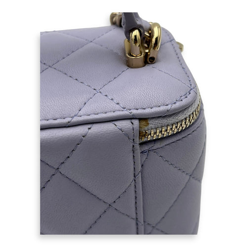 Chanel Vanity Crossbody Bag Mini Purple in Lambskin, Gold hardware_5