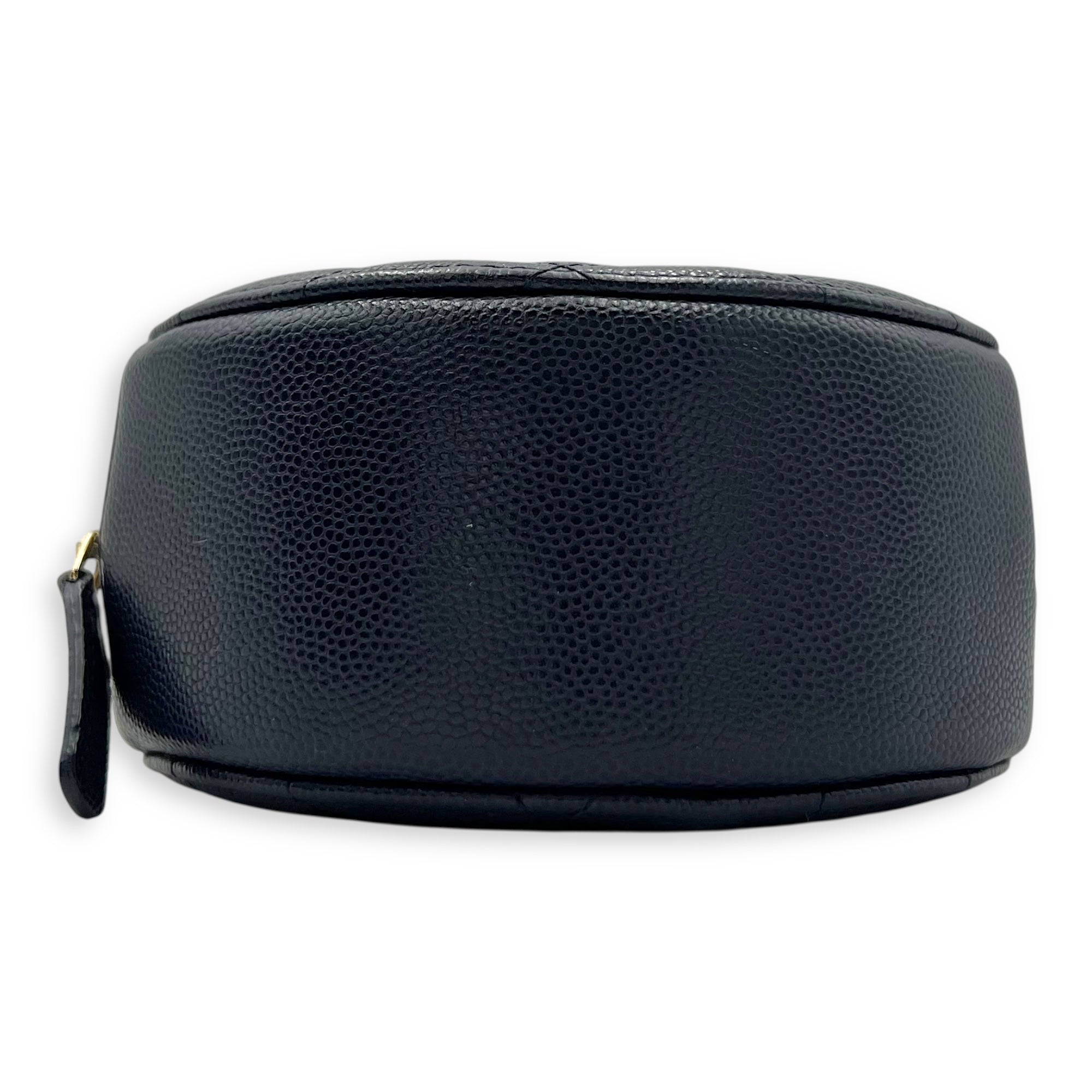 Chanel GHW mini round Crossbody Bag Mini Blue in Caviar Leather, Gold hardware_5