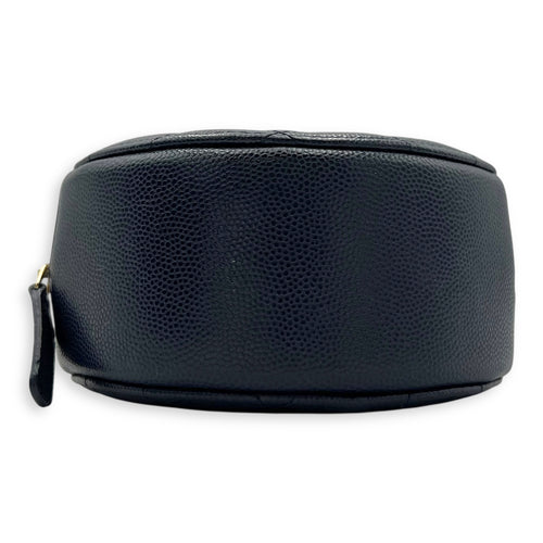 Chanel GHW mini round Crossbody Bag Mini Blue in Caviar Leather, Gold hardware_5