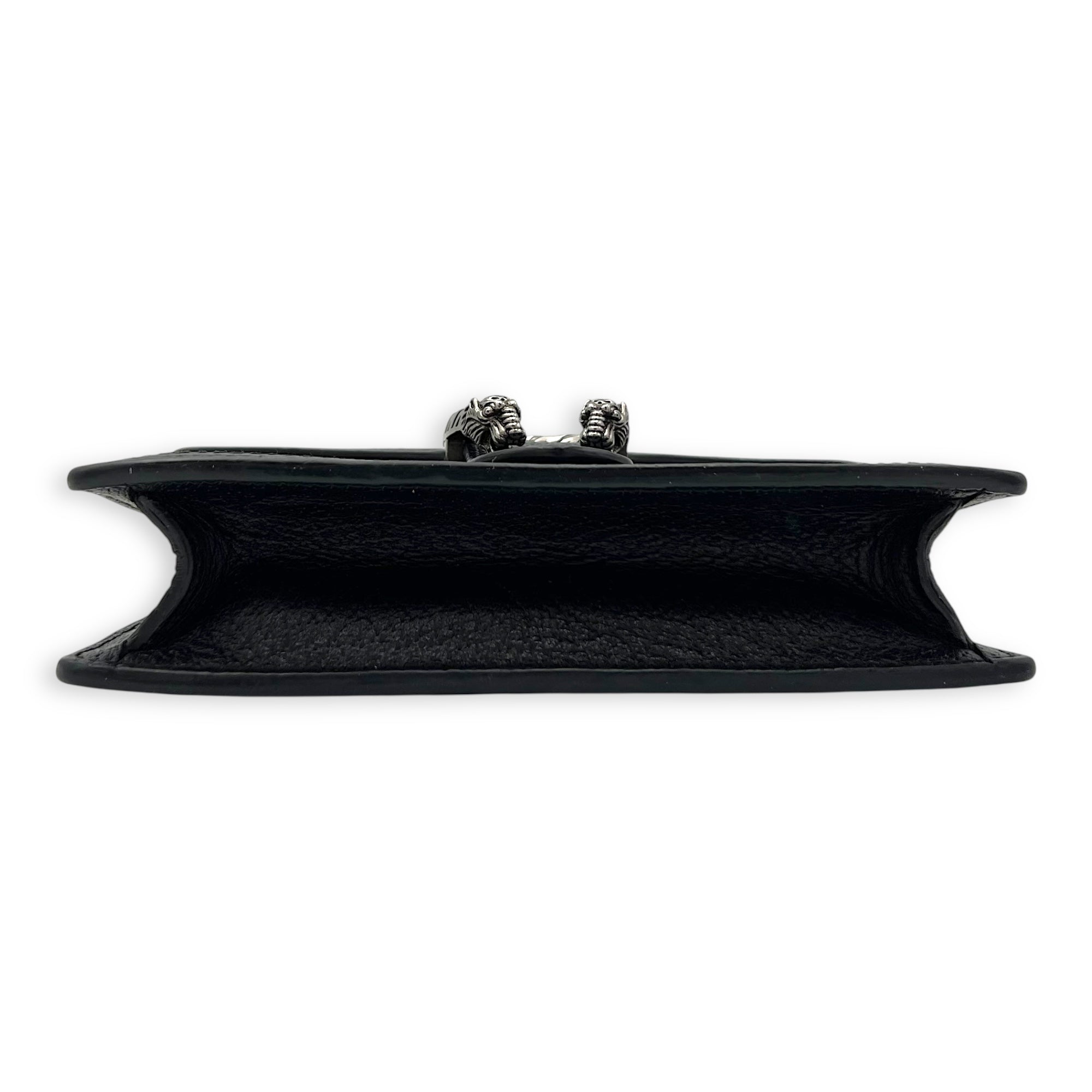 Gucci Dionysus Super Mini Black Crossbody Bag in Canvas, Silver hardware_5