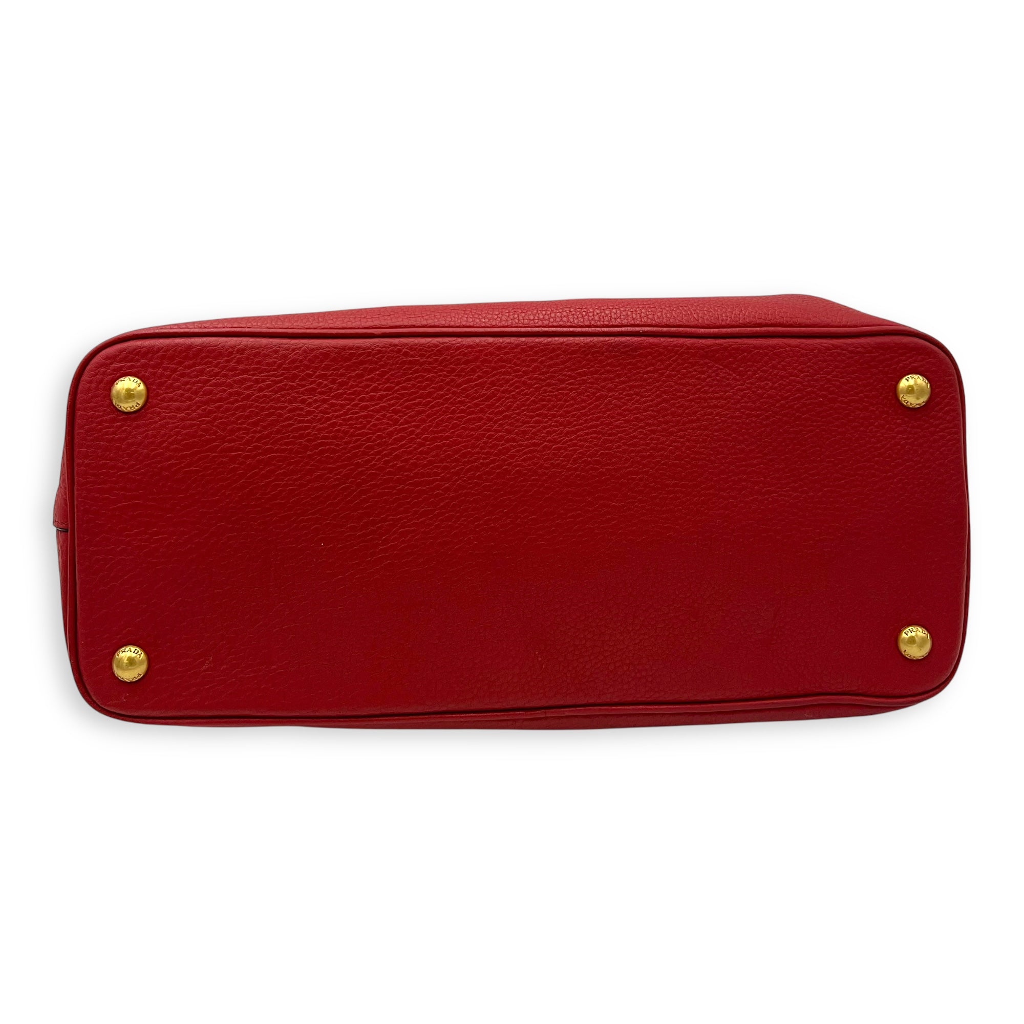 Prada Vitello Daino Medium Red Crossbody Bag in Calfskin, Gold hardware_5