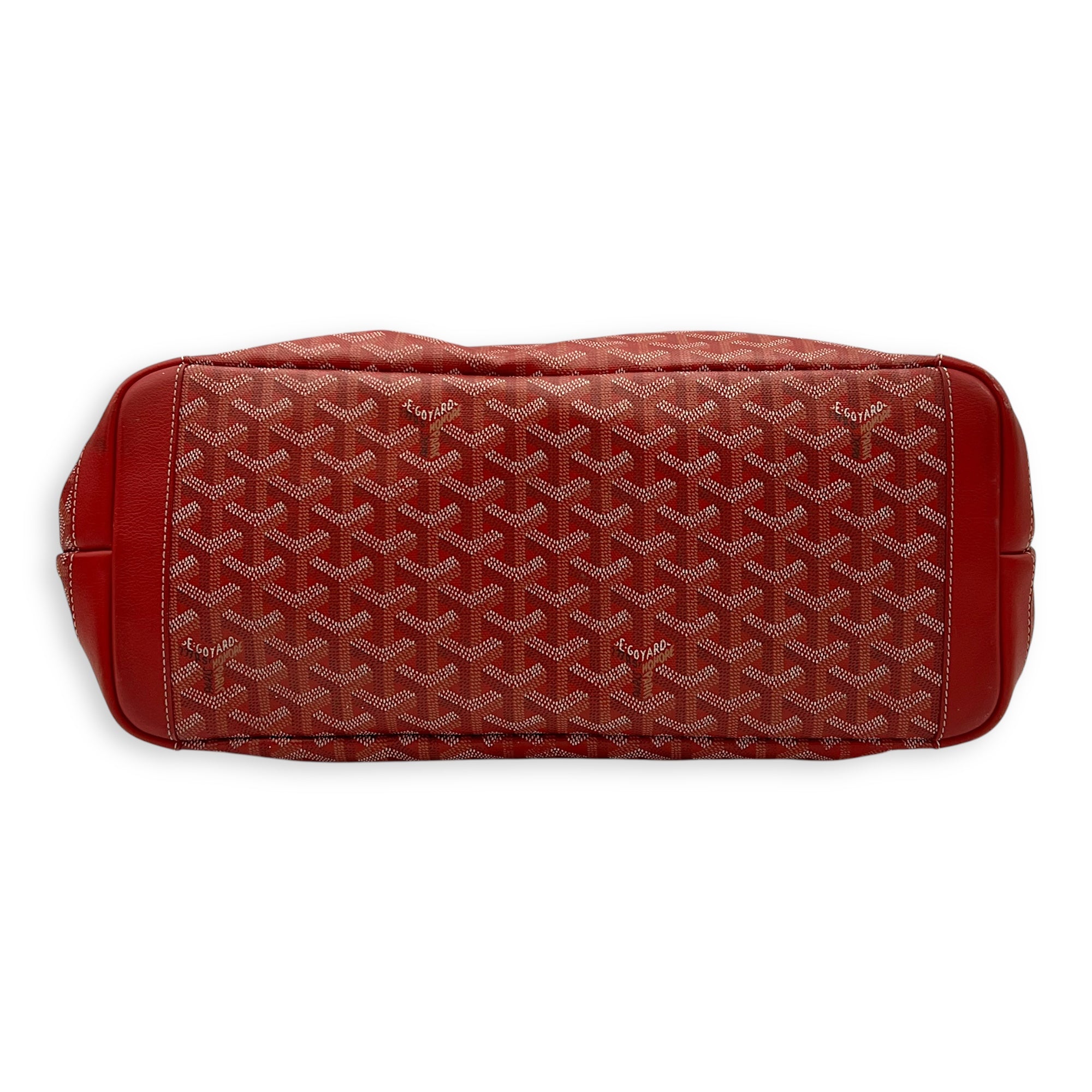 Goyard Artois MM Red Tote Bag in Coated Canvas, Silver hardware_5