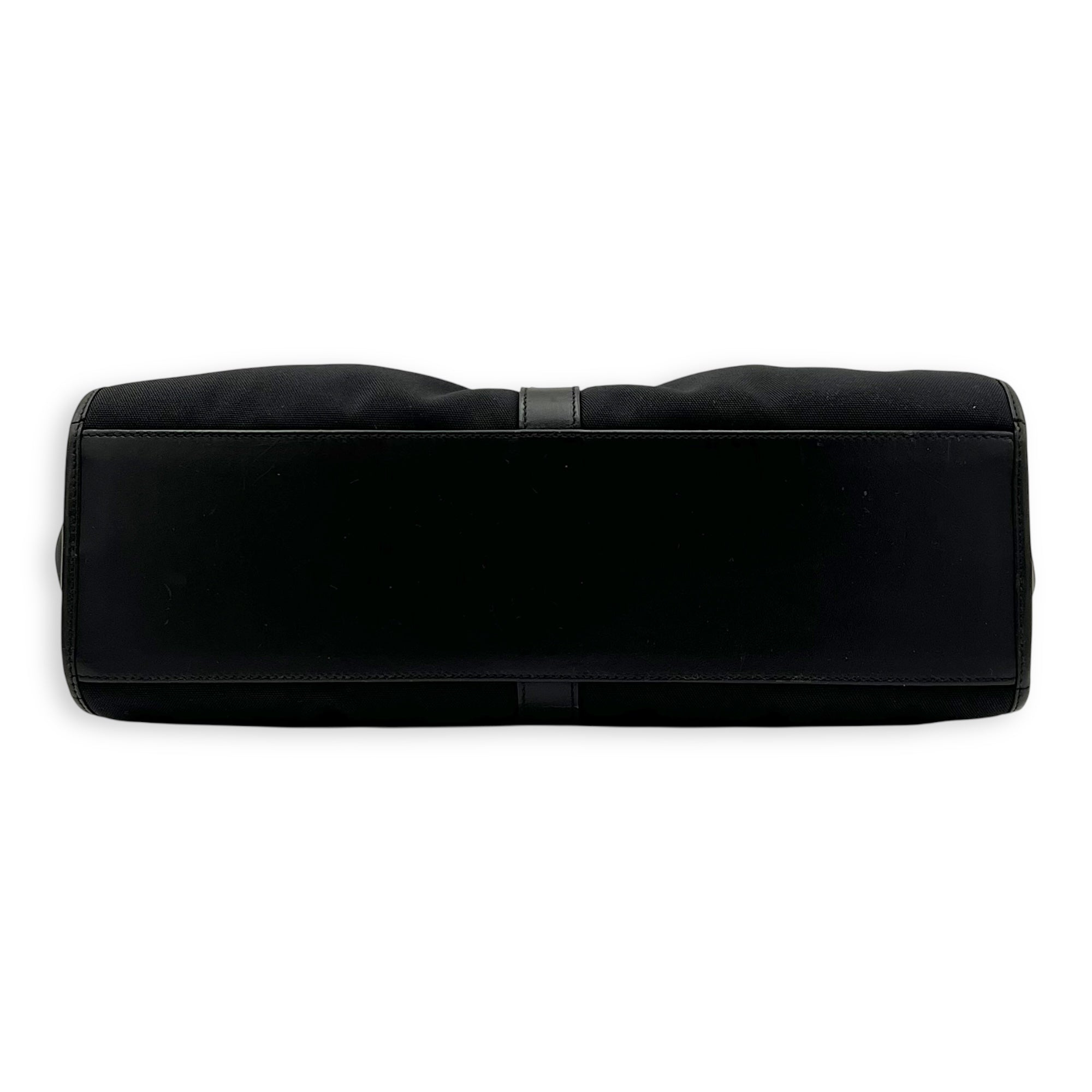 Gucci Jackie 1961 Shoulder Bag Black in Canvas, Silver hardware_5