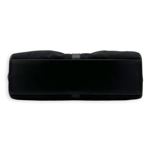 Gucci Jackie 1961 Shoulder Bag Black in Canvas, Silver hardware_5