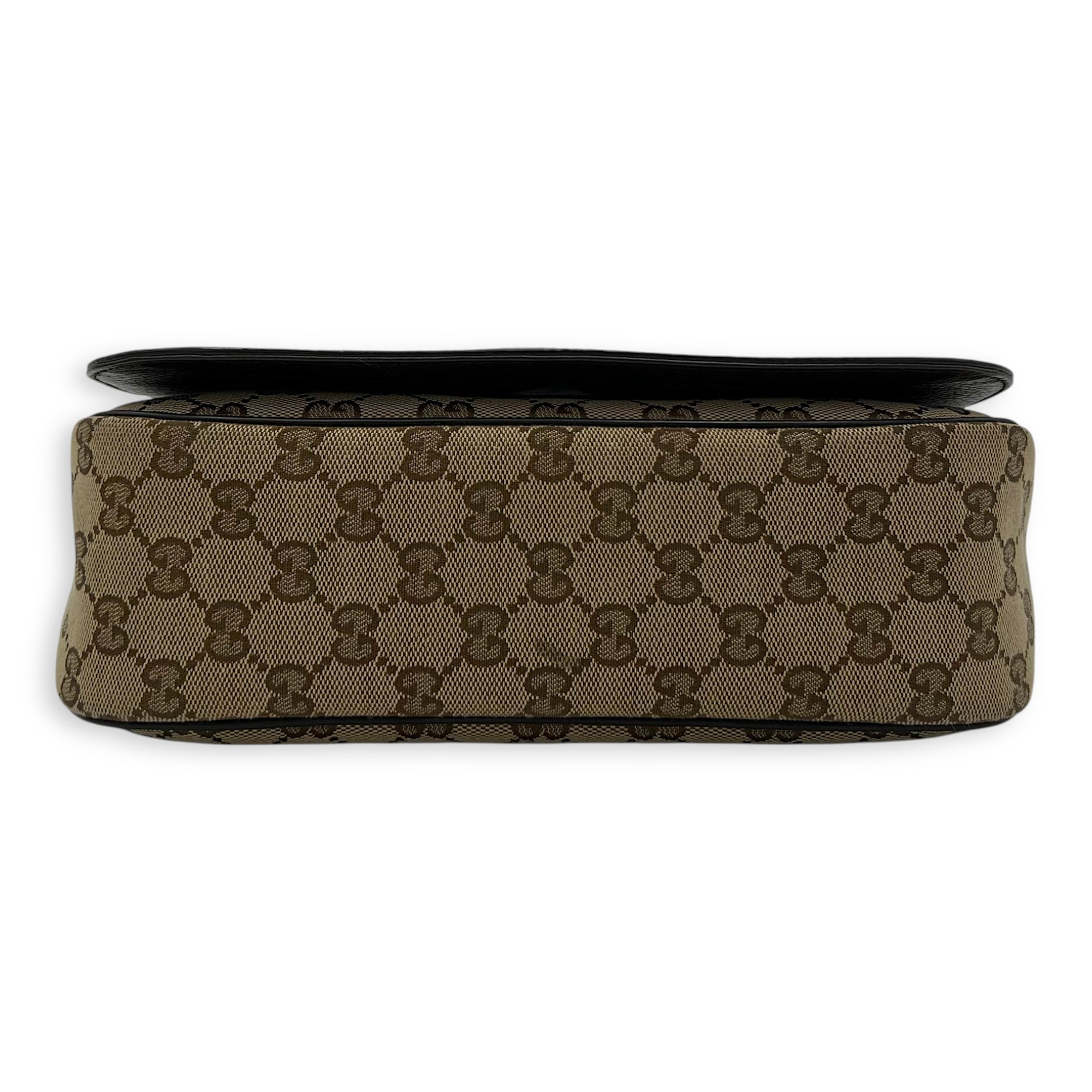Gucci GG Supreme Small Brown Messenger in Canvas, Silver hardware_5