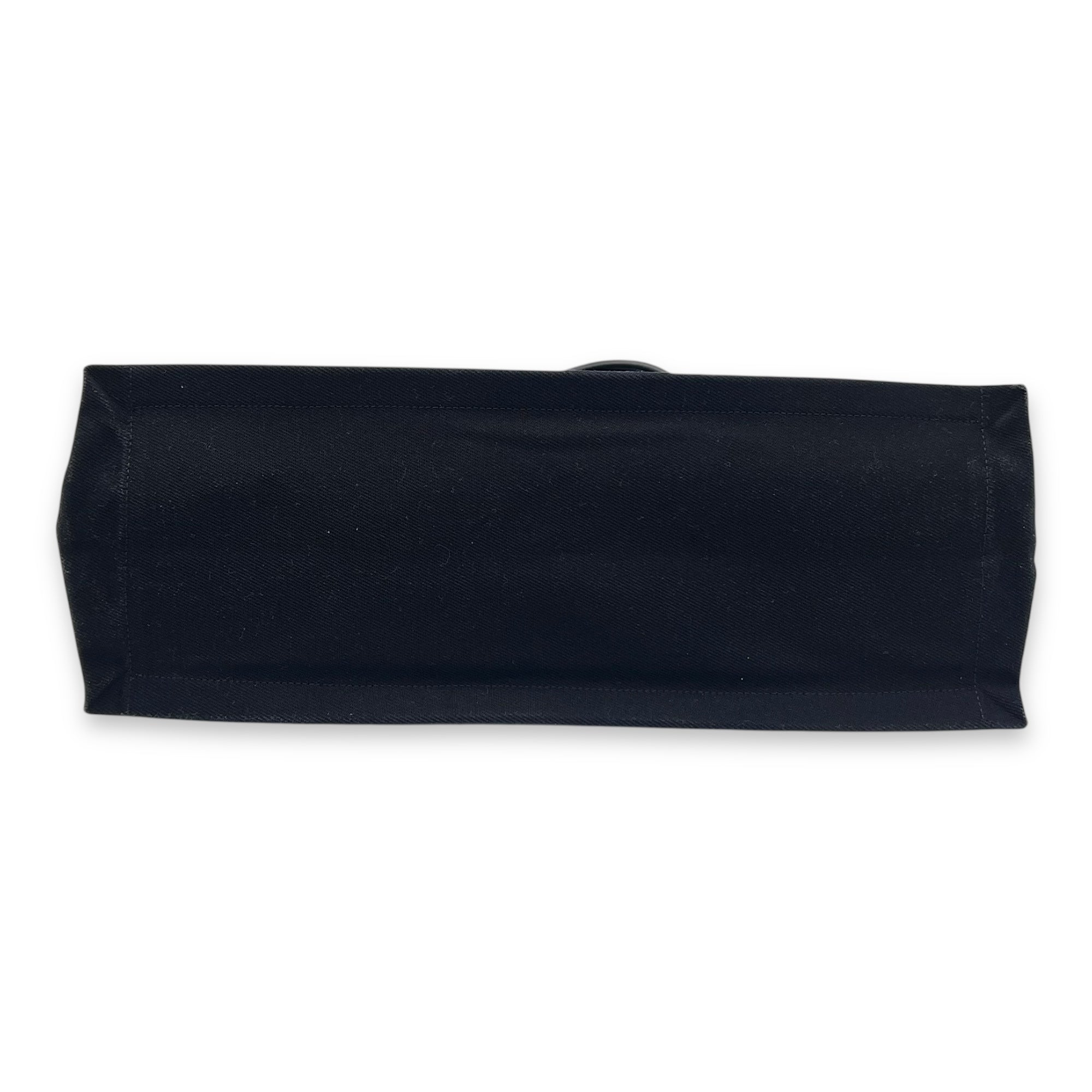 Saint Laurent Rive Gauche Tote Bag Black in Canvas, Silver hardware_5