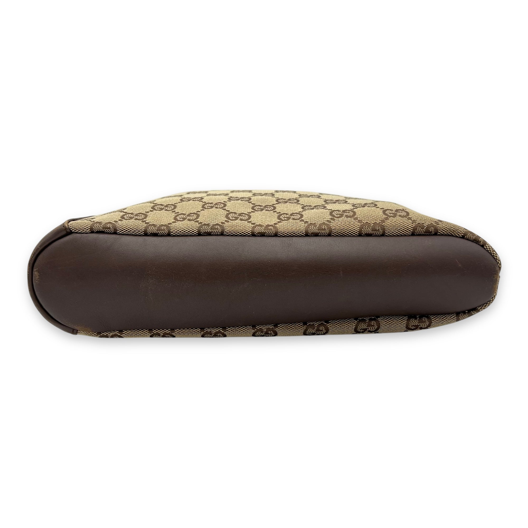 Gucci GG Shoulder Bag Brown in Canvas, Gold hardware_5