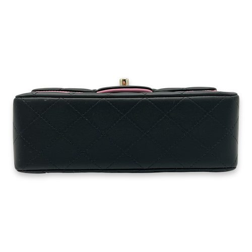 Chanel Rectangle Top Handle Bag Black in Lambskin, Gold hardware_5