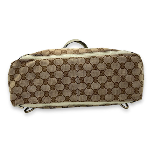 Gucci GG Tote Bag Brown in Canvas, Gold hardware_5