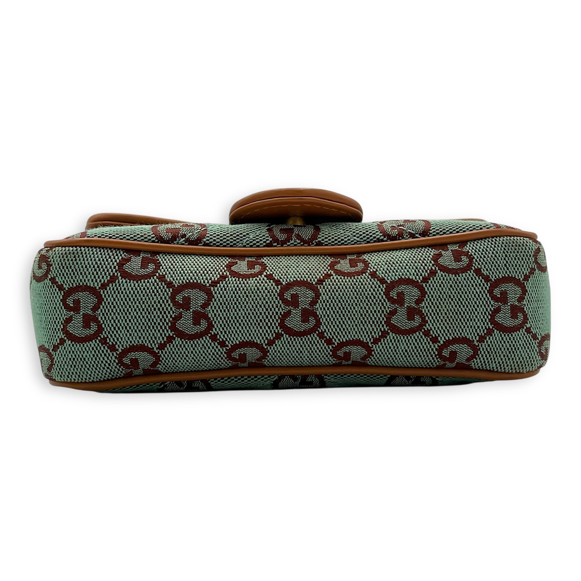 Gucci GG Marmont Crossbody Bag Super Mini Blue in Denim, Gold hardware_5