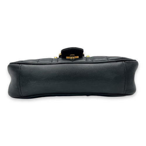 Gucci GG Marmont Shoulder Bag Black in Calfskin, Gold hardware_5