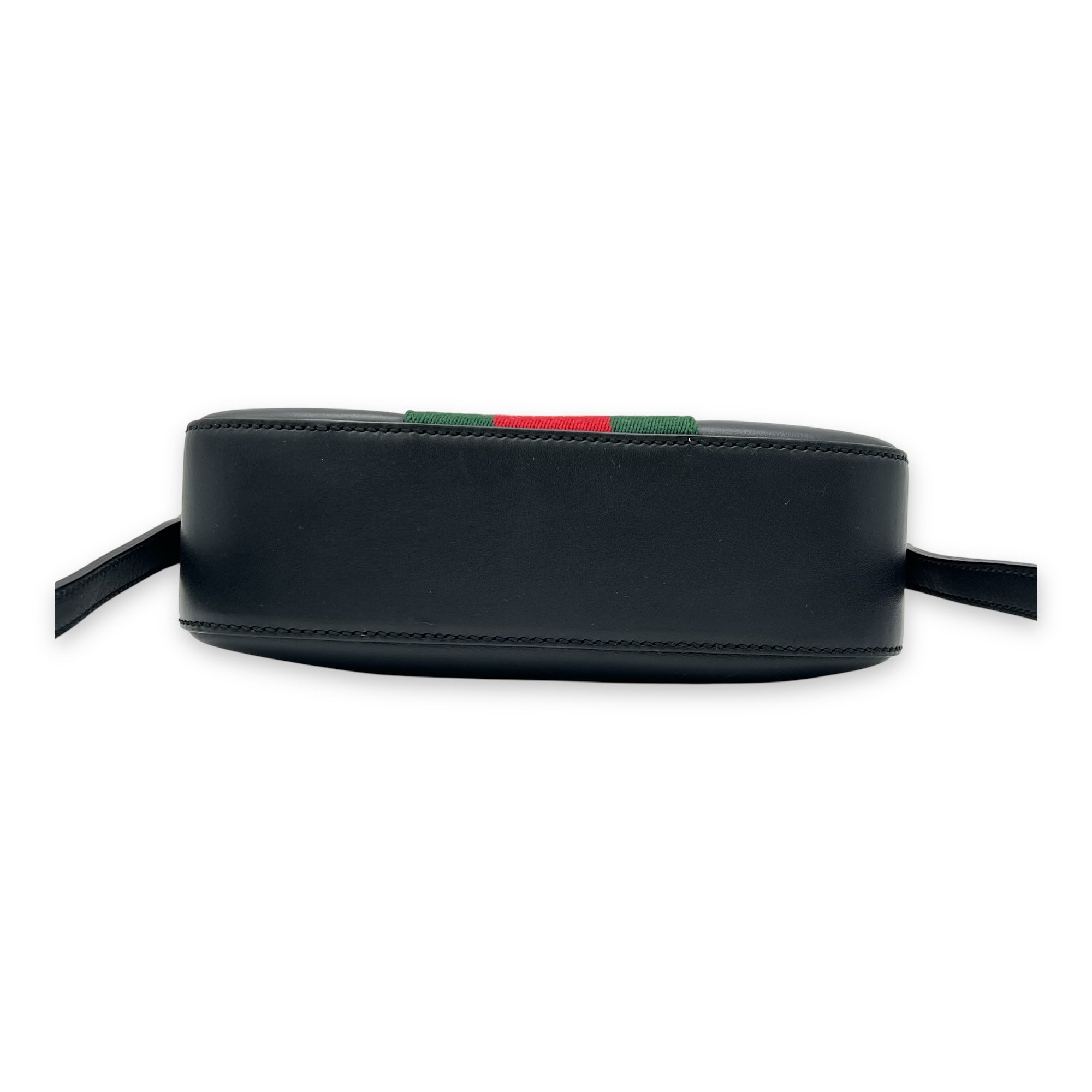 Gucci Bee Crossbody Bag Black in Calfskin, Gold hardware_5