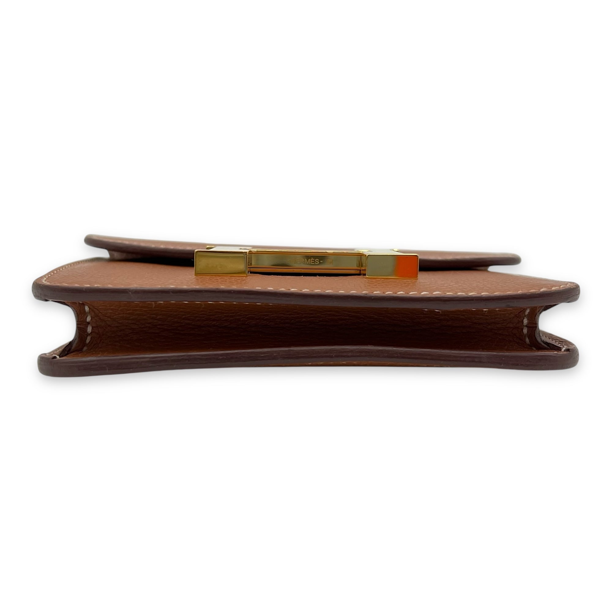Hermès Constance Slim Gold Wallet in Evercolor, Gold hardware_5