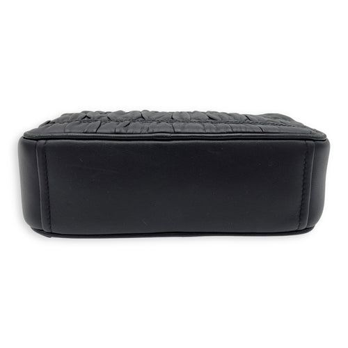Prada Gaufre Camera Black Crossbody Bag in Lambskin, Gold hardware_3