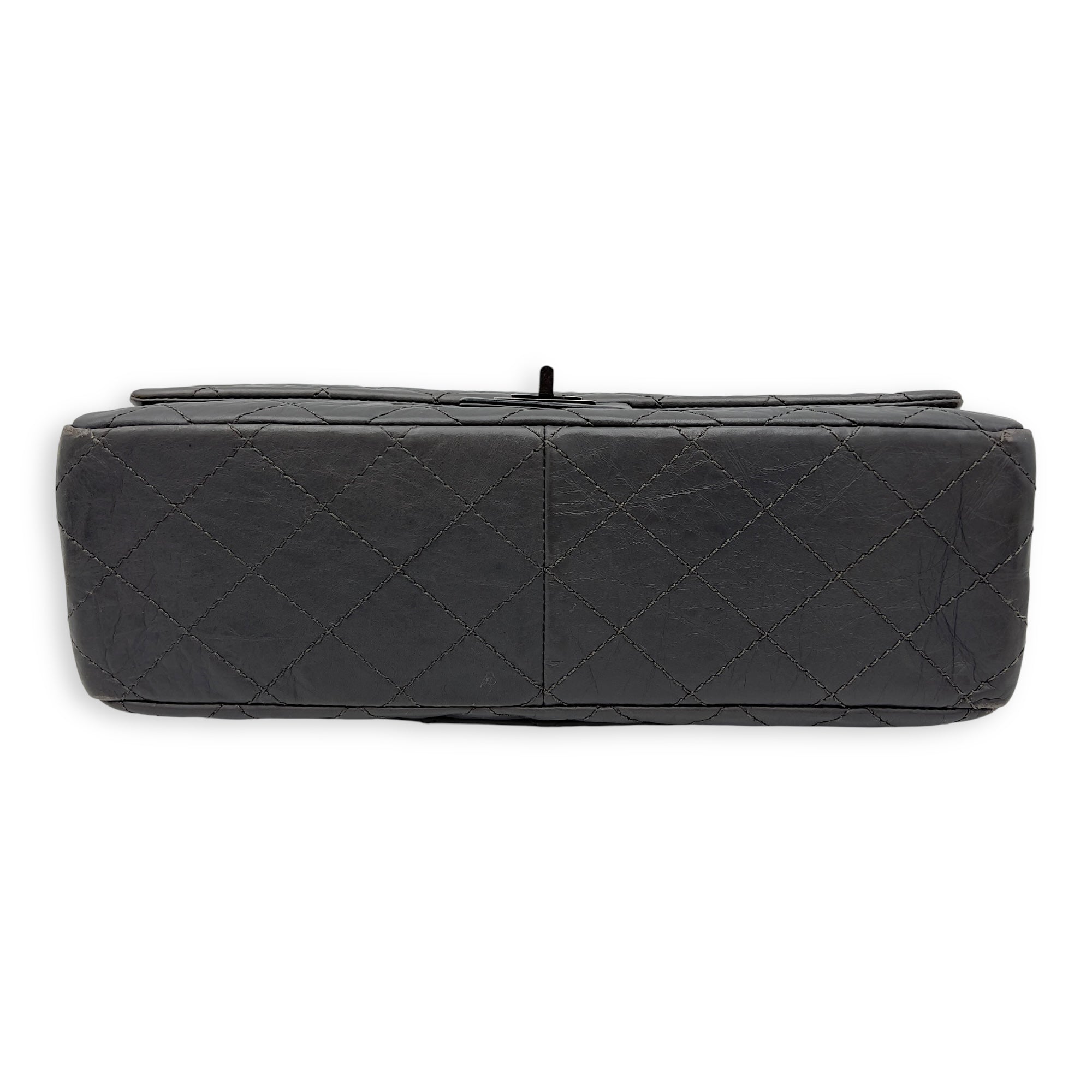 Chanel 2.55 Shoulder Bag Grey in Calfskin, Ruthenium hardware_5