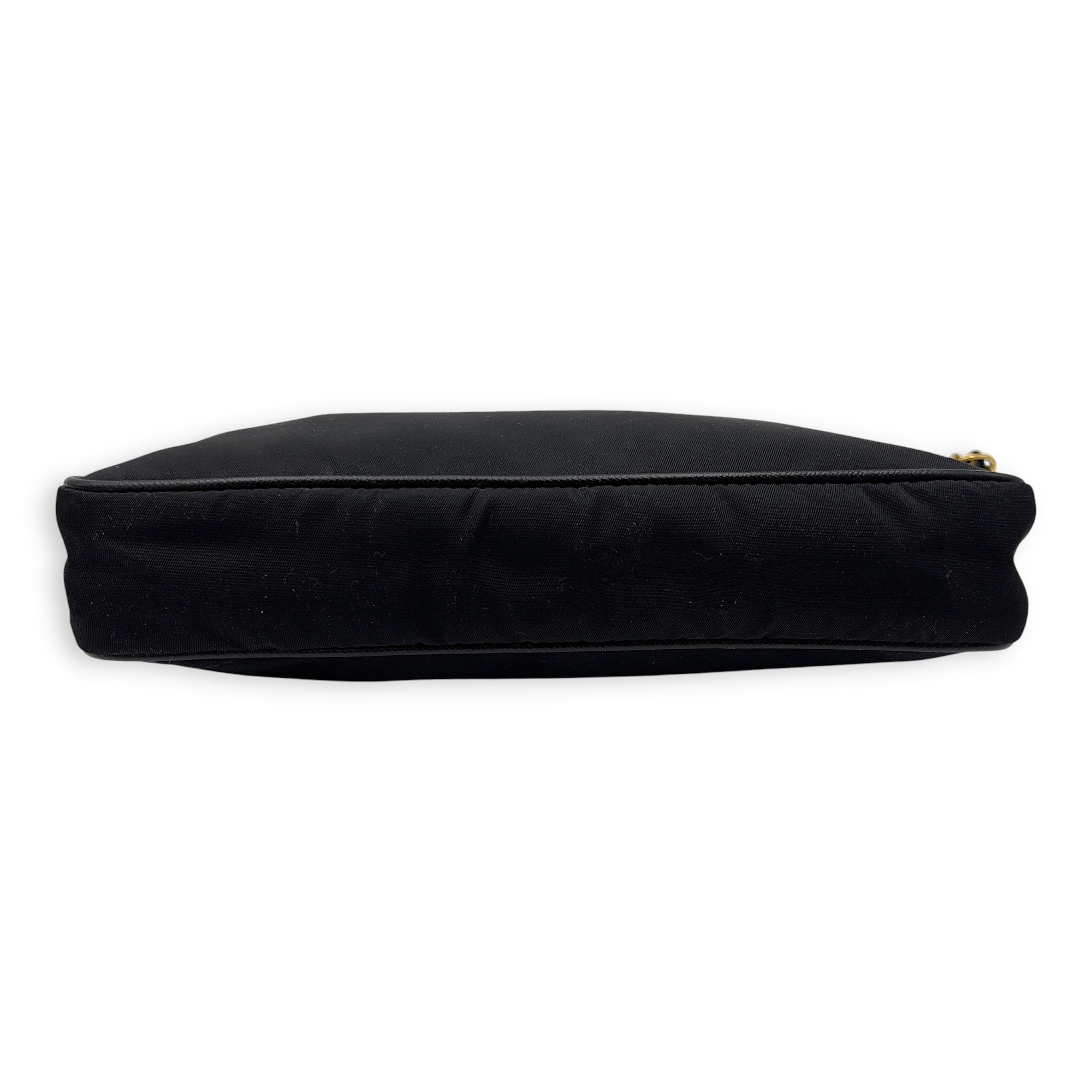 Prada Tessuto Crossbody Bag Small Black in Nylon, Gold hardware_7