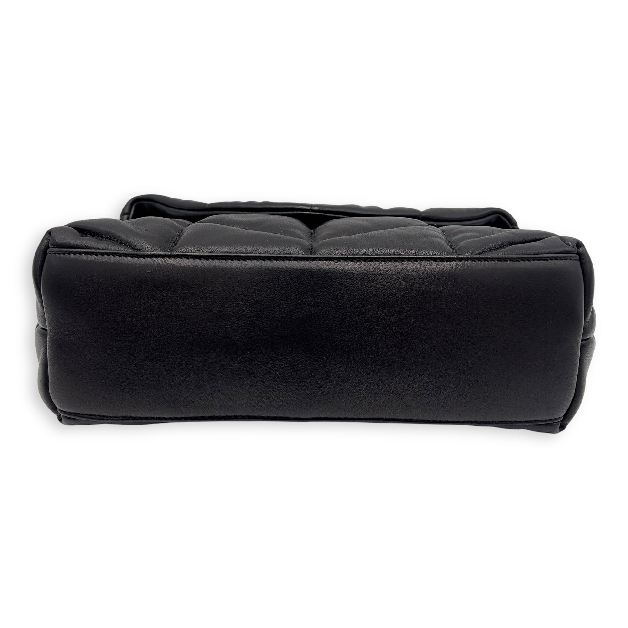 Saint Laurent Puffer Shoulder Bag Black in Calfskin, Gold hardware_3