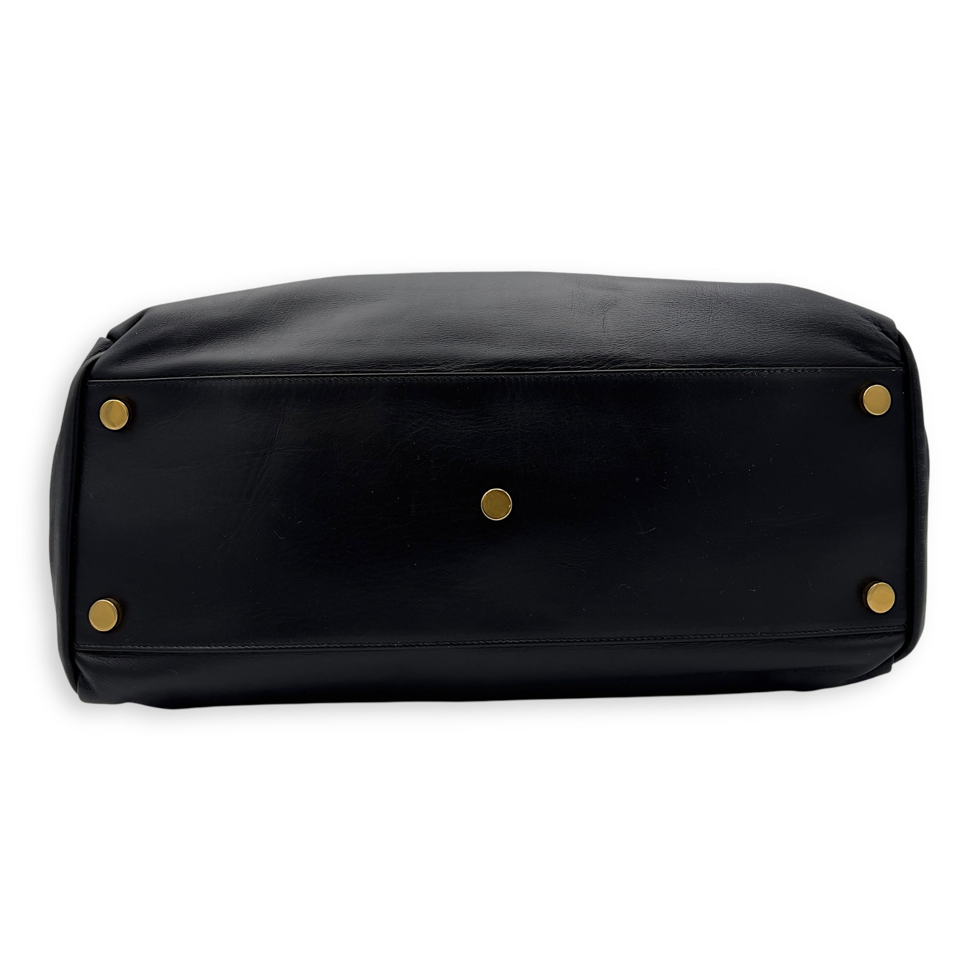 Saint Laurent Shopper Black Tote Bag in Calfskin, Gold hardware_5