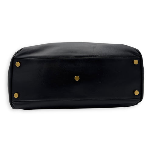 Saint Laurent Shopper Black Tote Bag in Calfskin, Gold hardware_5