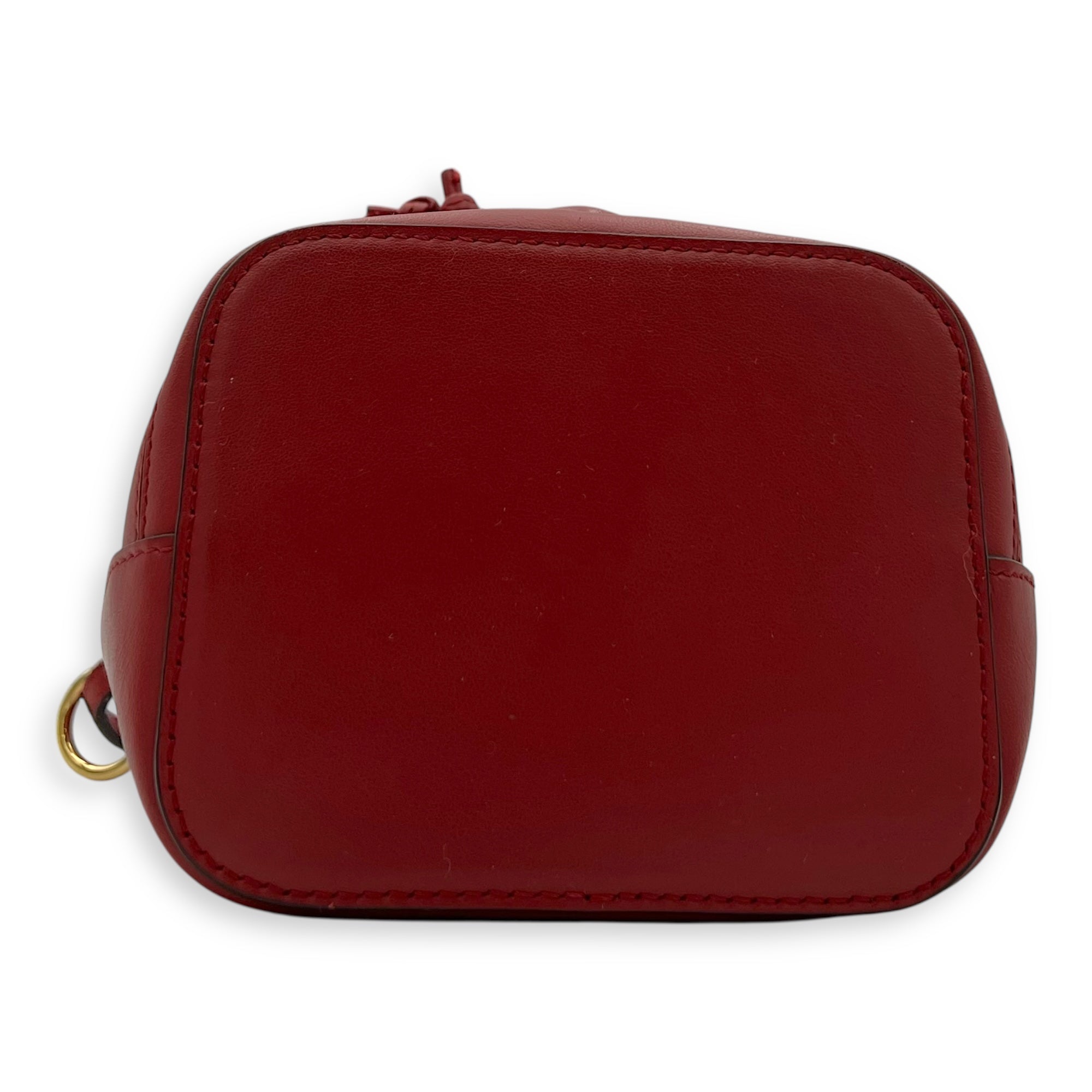 Fendi Mon Tresor Bucket Bag Red in Calfskin, Gold hardware_5