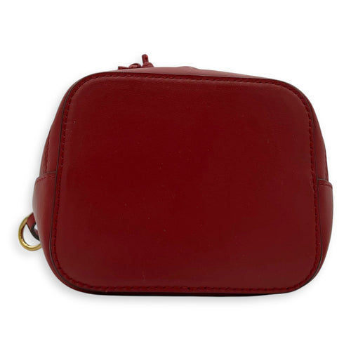 Fendi Mon Tresor Bucket Bag Red in Calfskin, Gold hardware_5