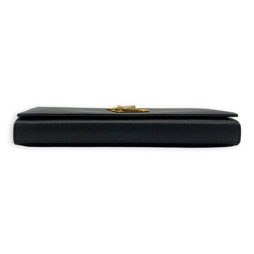 Saint Laurent Star Monogram Black Wallet On Chain in Calfskin, Gold hardware_5