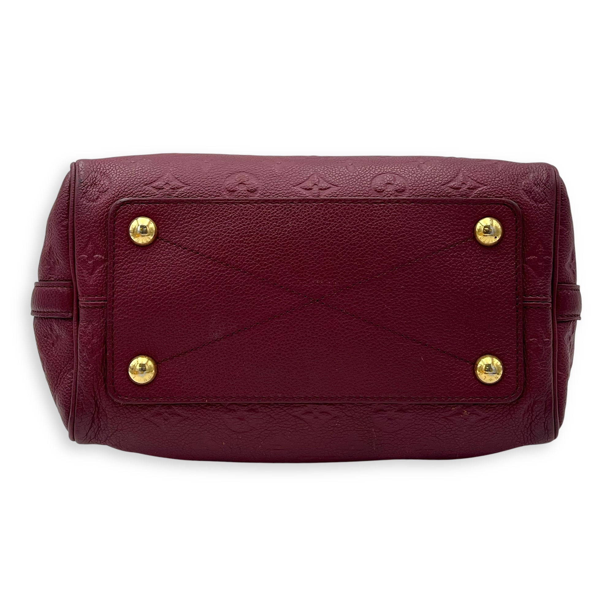 Louis Vuitton Speedy Bandouliere Top Handle Bag 25 Red in Empreinte Leather, Gold hardware_5