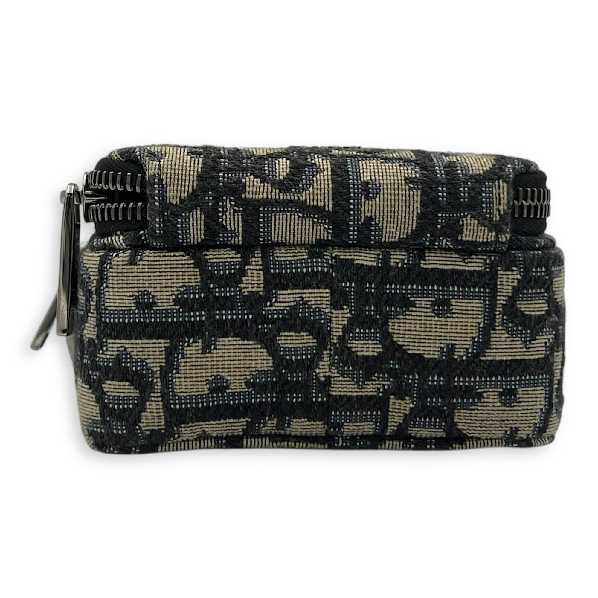 Christian Dior Oblique Crossbody Bag Blue in Jacquard, Silver hardware_5