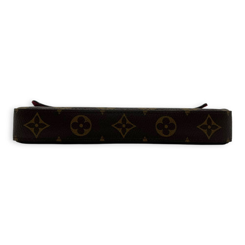 Louis Vuitton Felicie Wallet On Chain Brown in Monogram Coated Canvas, Gold hardware_5