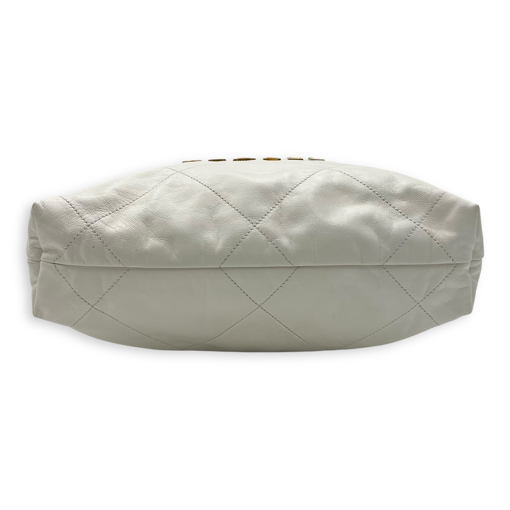 Chanel C22 Backpack White in Calfskin, Gold hardware_5