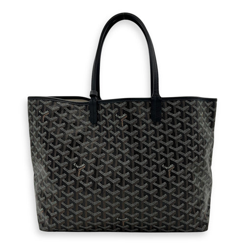 Goyard Saint Louis Tote Bag PM Black in Coated Canvas, Silver hardware_2