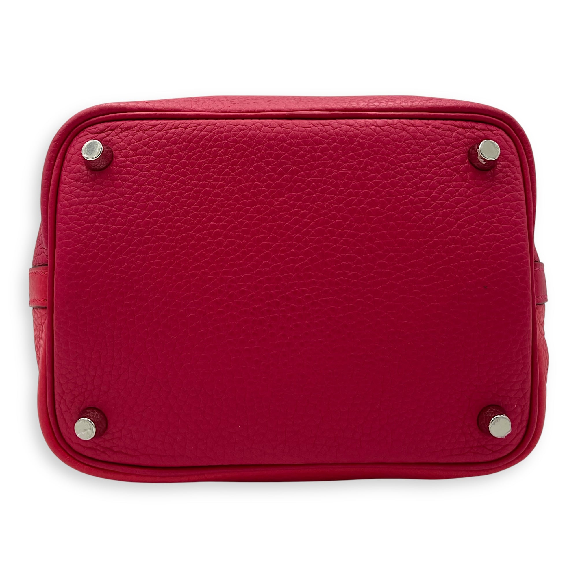 Hermès Picotin Mexican rose/ rouge de coeur in Clemence, Palladium hardware_5